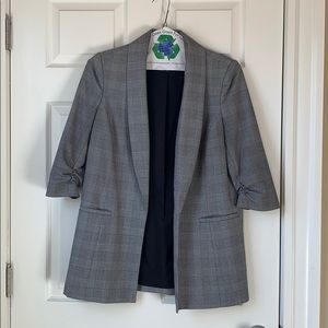 grey glenn check plaid le château blazer size S